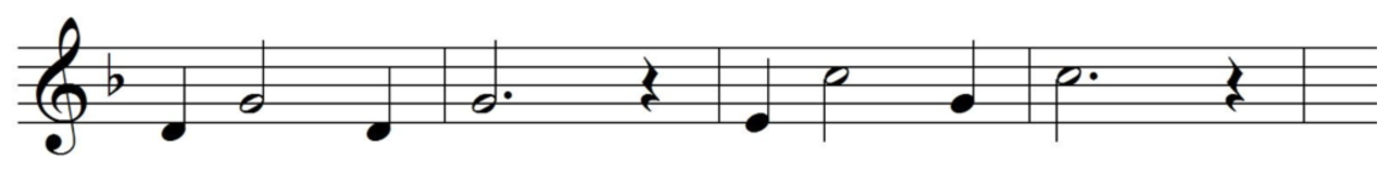 Basic melody example with simple rhythm and disjunct motion demonstrating bad melodic shape in music composition